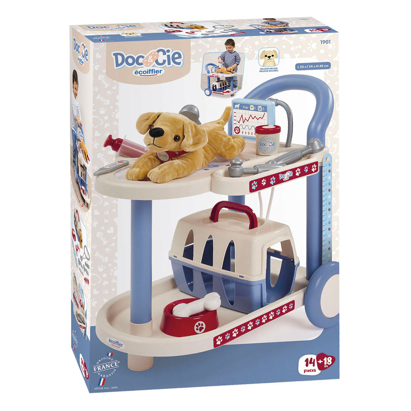 Ecoiffier Doc Cie Tierarztwagen mit Hund – 14-tlg.
