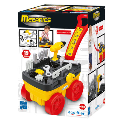 Ecoiffier Werkzeugwagen - 19-teilig.