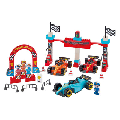 Ecoiffier Abrick Bausteine Formel 1 Grand Prix mit 3 Fahrzeugen
