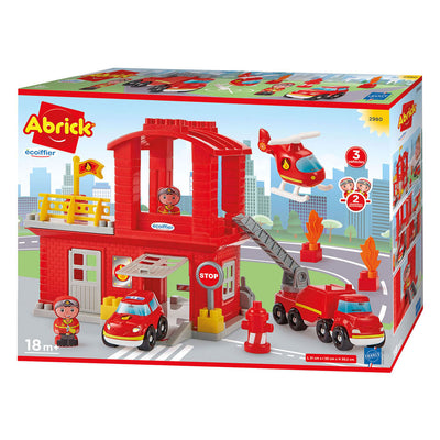 Ecoiffier-Feuerwache aus Stein mit 3 Fahrzeugen