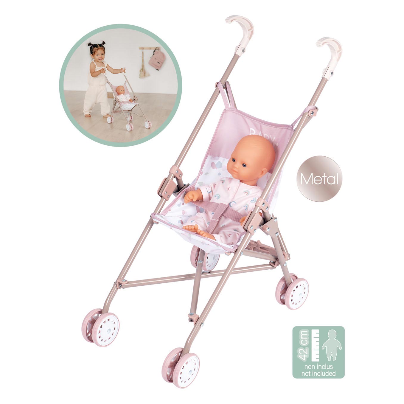 Smoby Baby Schwester Poppenbuggy