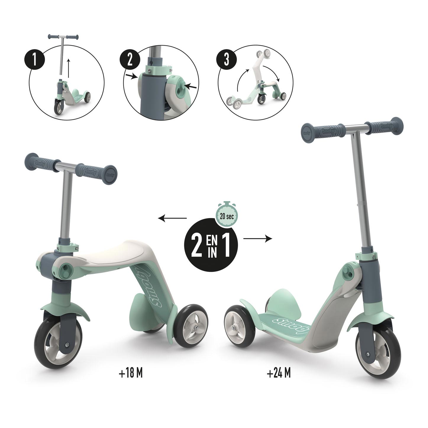 Smoby reversibler 2in1 Schritt