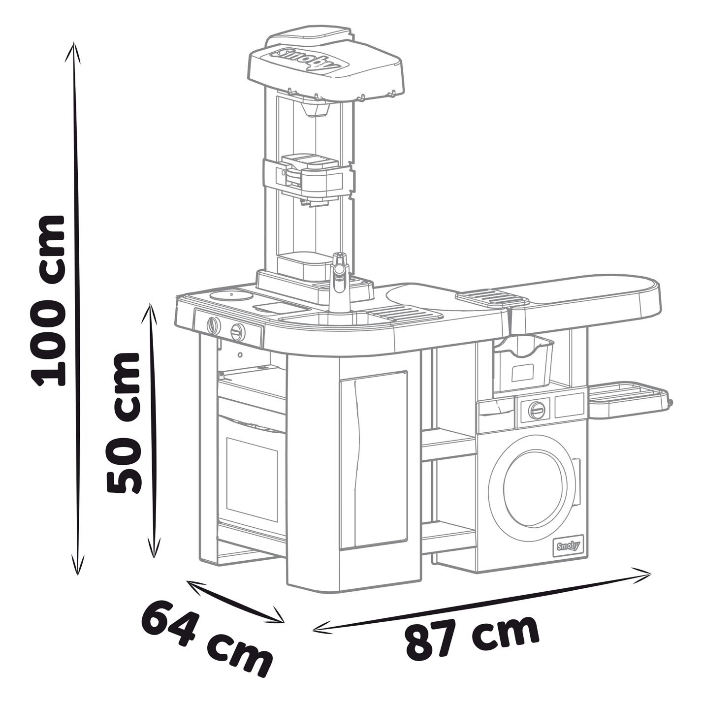 Smoby Tefal Küche mit Haushaltsstation 36dlg.