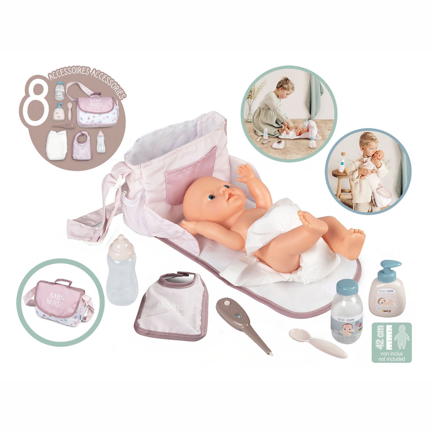 Smoby - Baby Schwester Wickeltasche 8dlg.