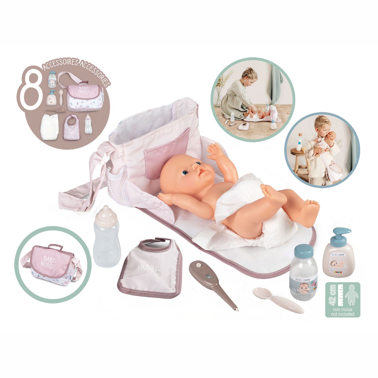 Smoby - Baby Schwester Wickeltasche 8dlg.
