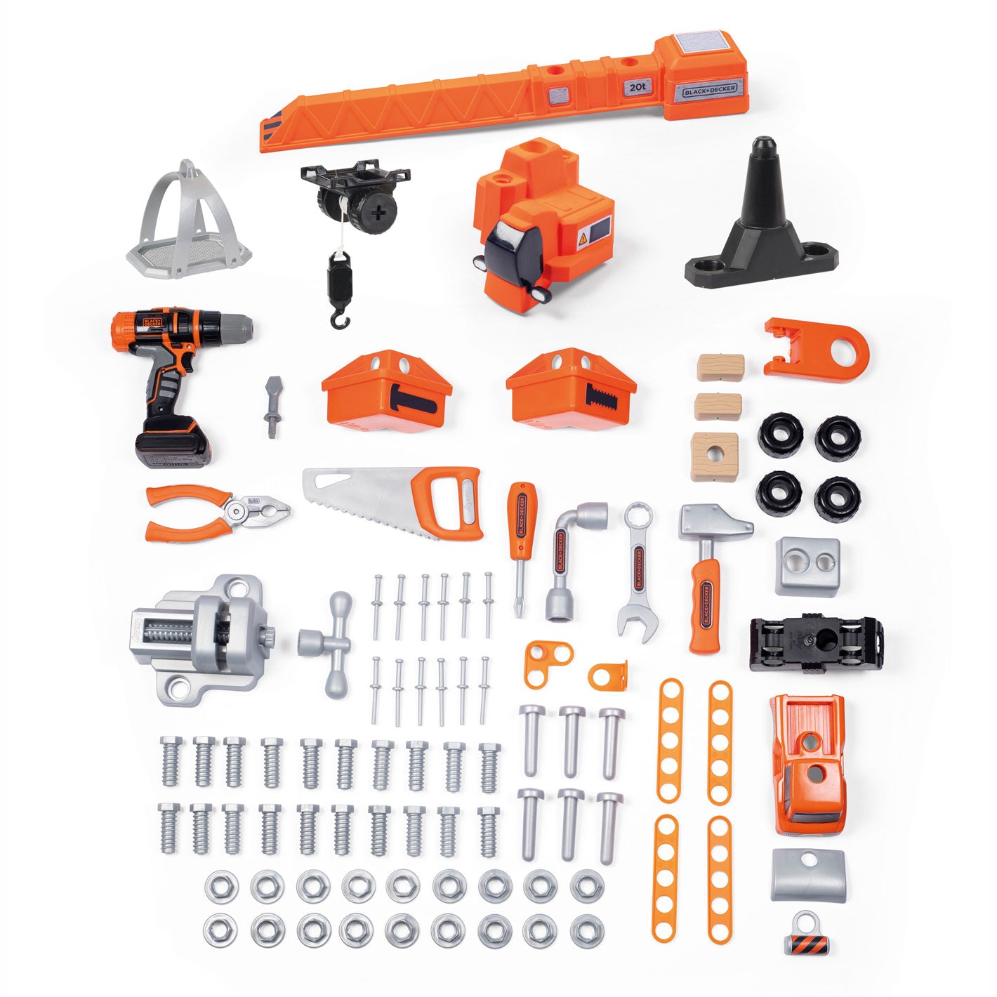 Smoby Black Decker Spielzeug Workbench mit Crane, 94dlg.