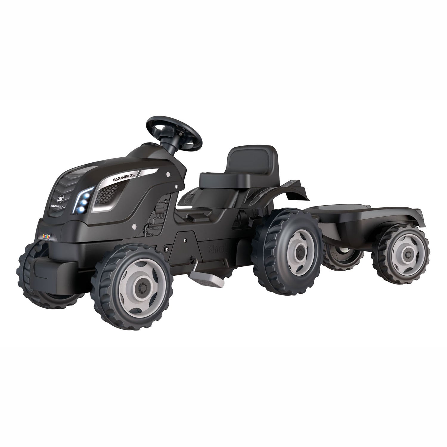 Smoby Farmer XL Steptractor mit Trailer Schwarz