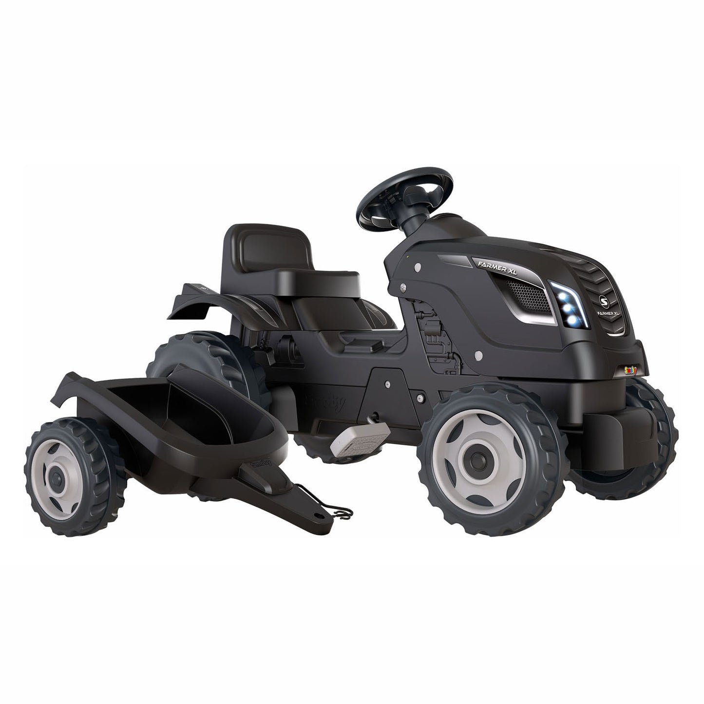 Smoby Farmer XL Steptractor mit Trailer Schwarz