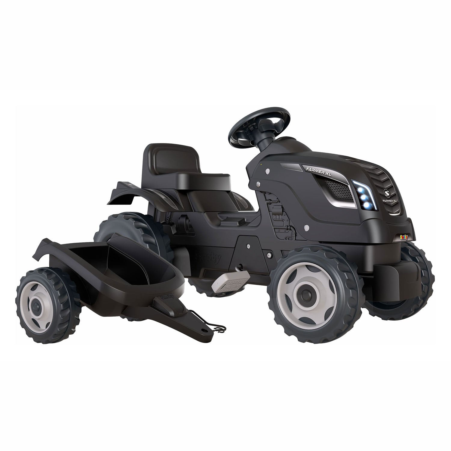 Smoby Farmer XL Steptractor mit Trailer Schwarz