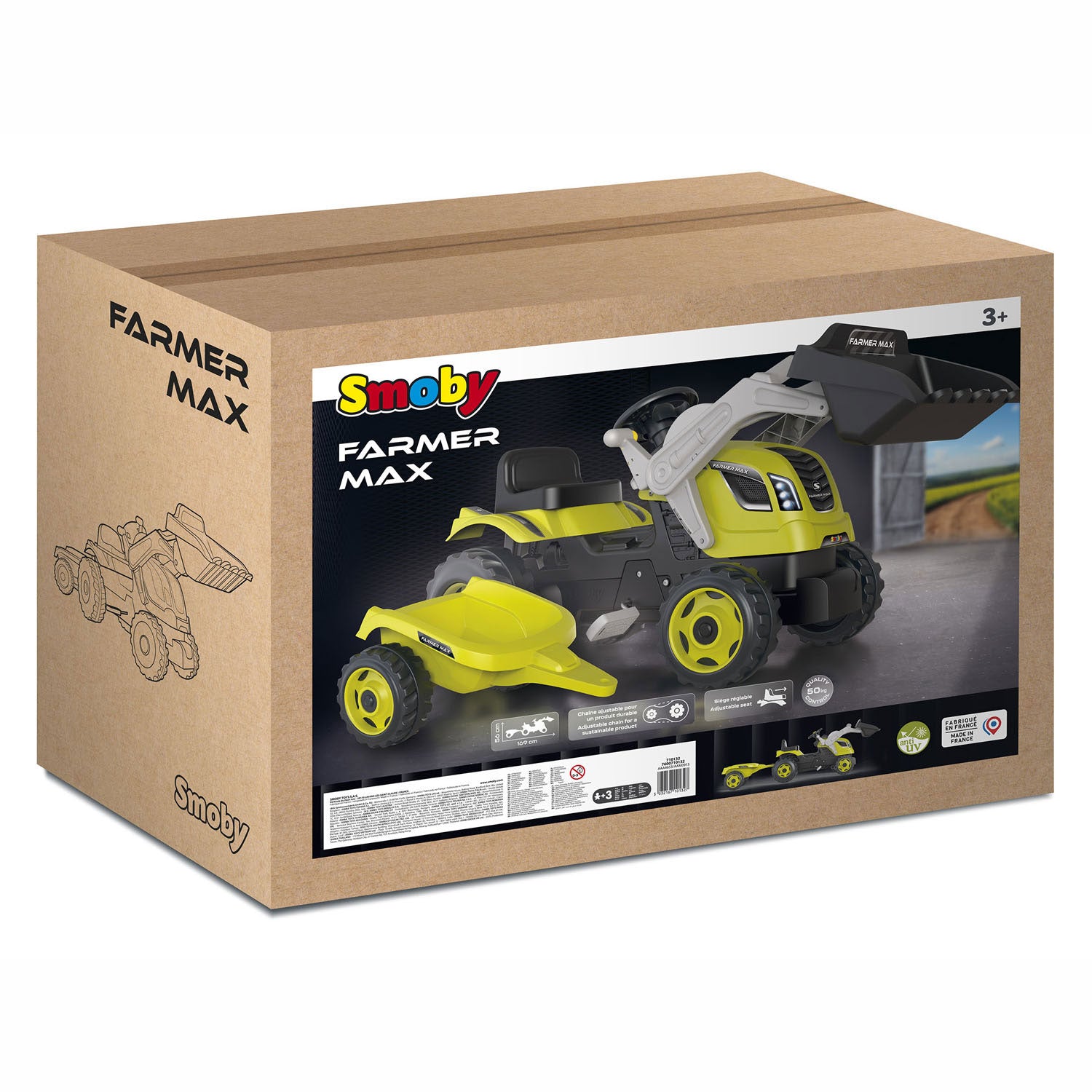 Smoby Farmer Max Treppentraktor mit Anhängergrün