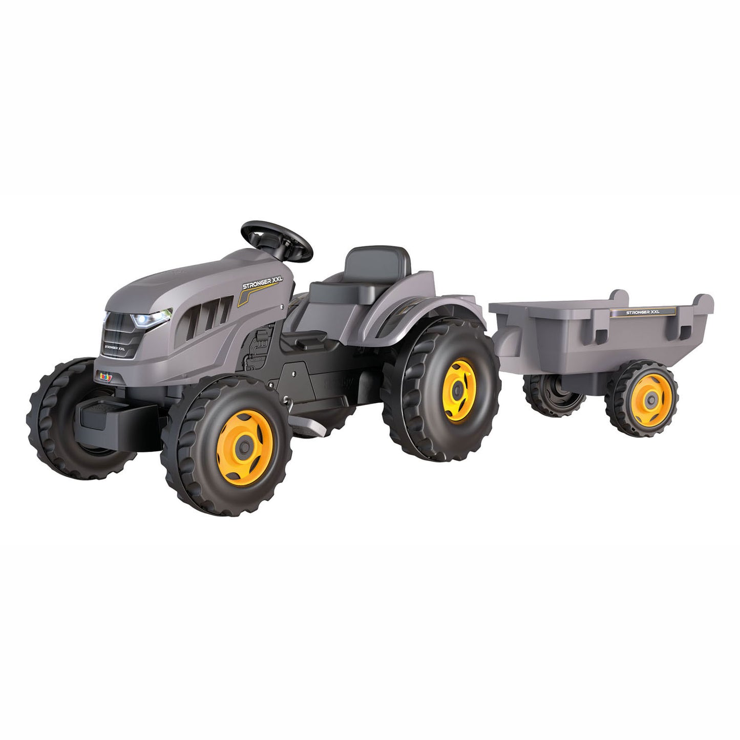 Smoby stärkerer XXL -Pedaltraktor mit Anhängergrau