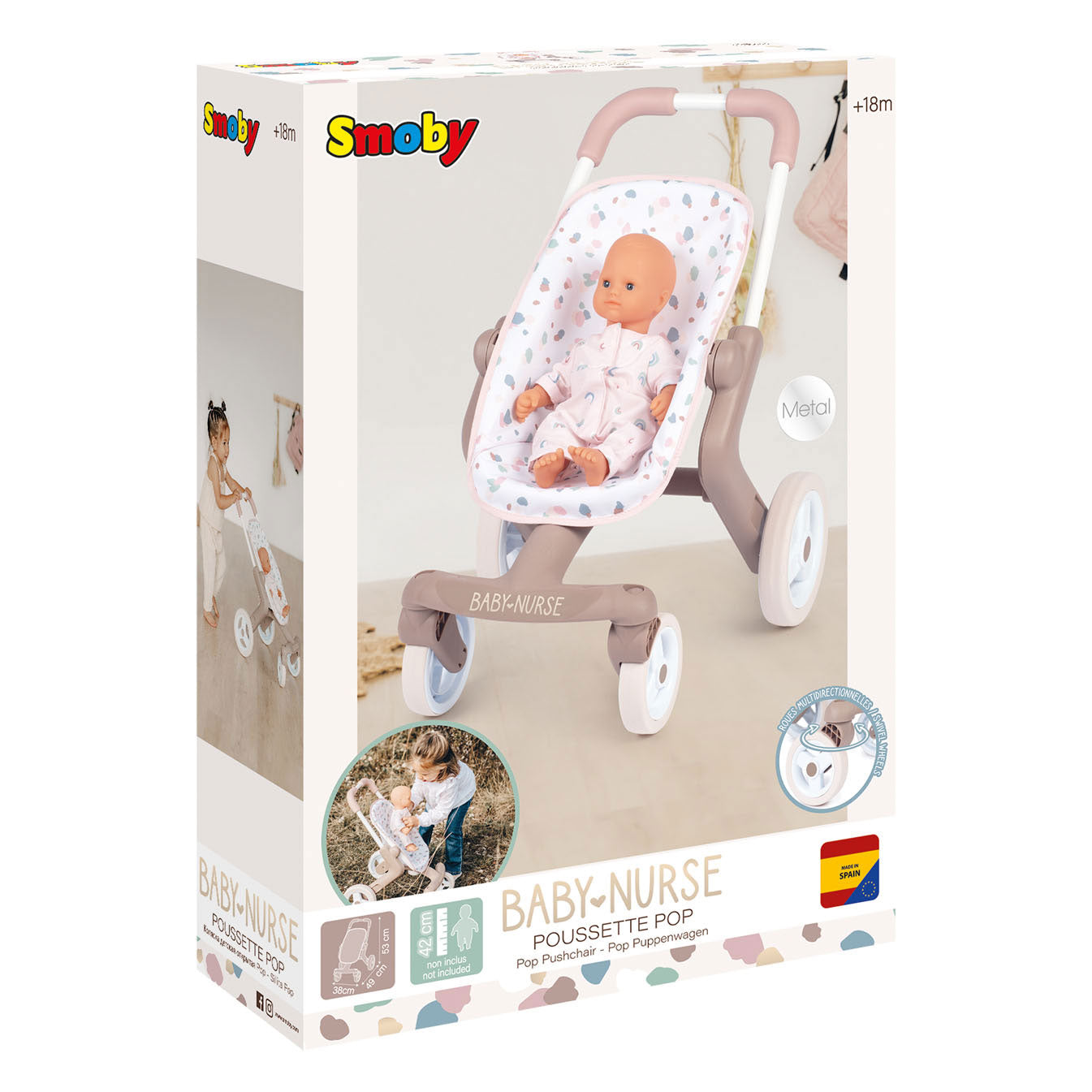 Smoby - Baby Schwester Puppenwagen
