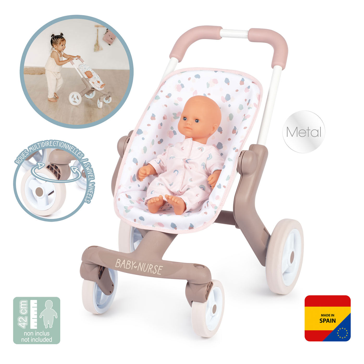 Smoby - Baby Schwester Puppenwagen