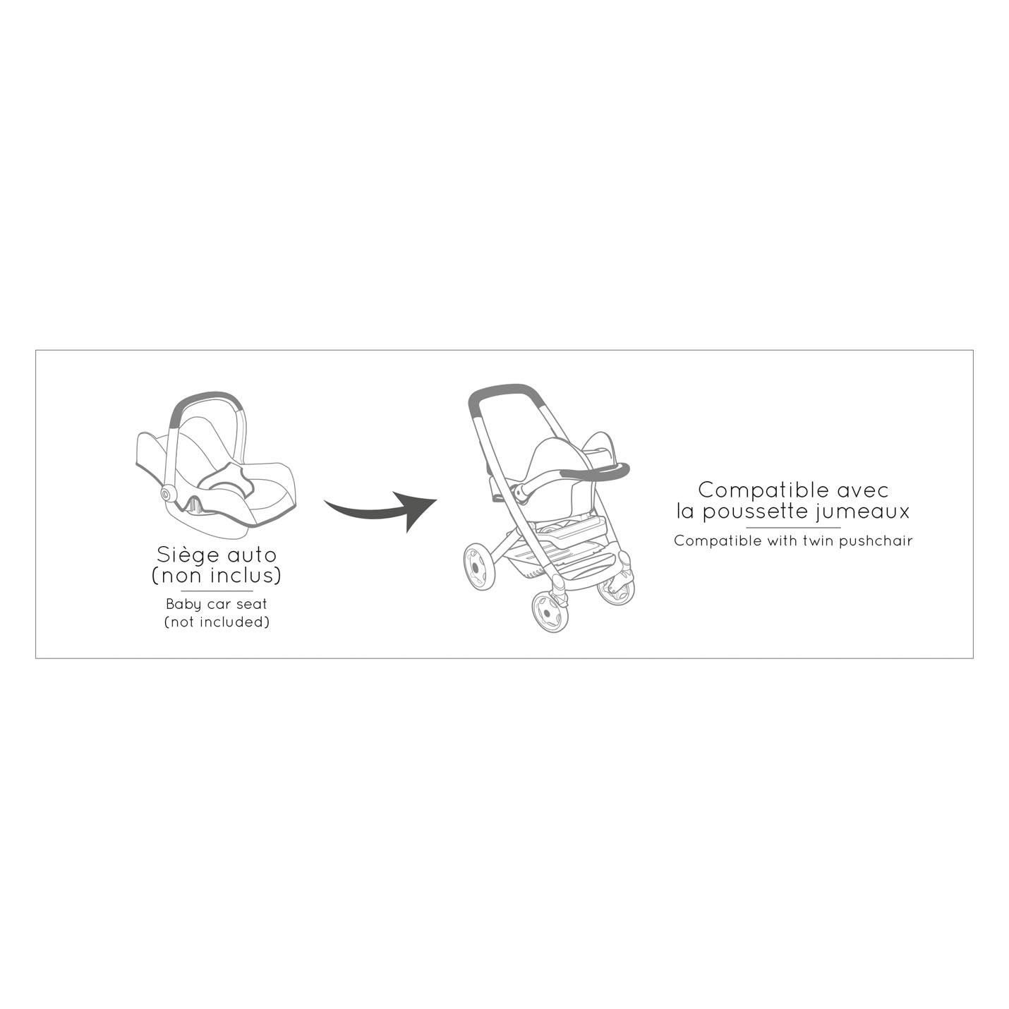 Smoby - Maxi -cosi Puppe richtiger Salbei 3in1