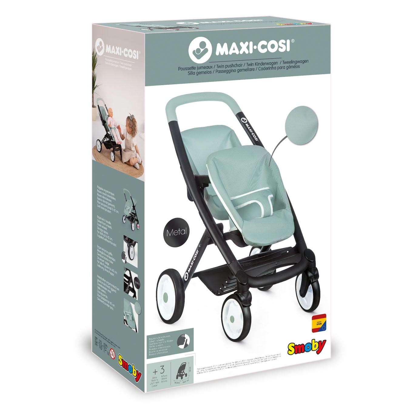 Smoby - Maxi -Cosi Puppe richtiger Salbei für 2 Puppen