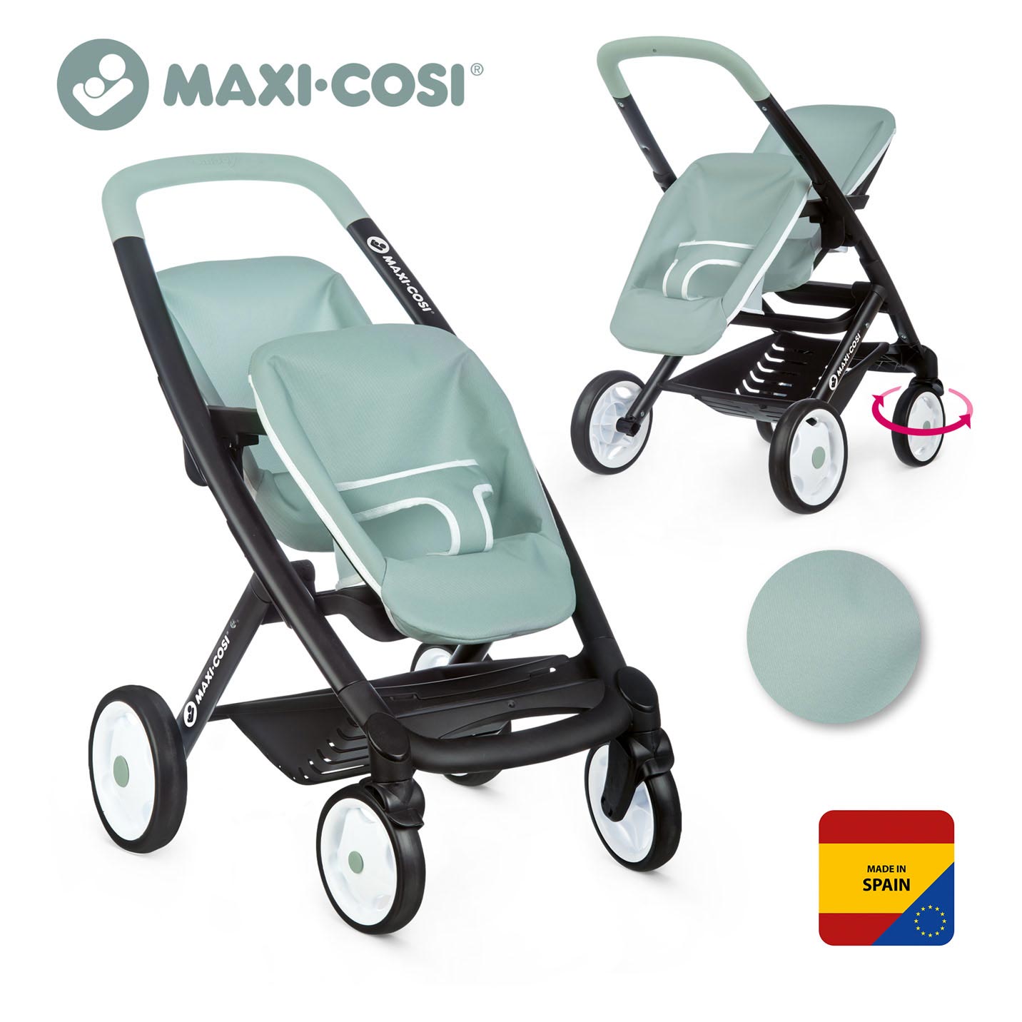 Smoby - Maxi -Cosi Puppe richtiger Salbei für 2 Puppen