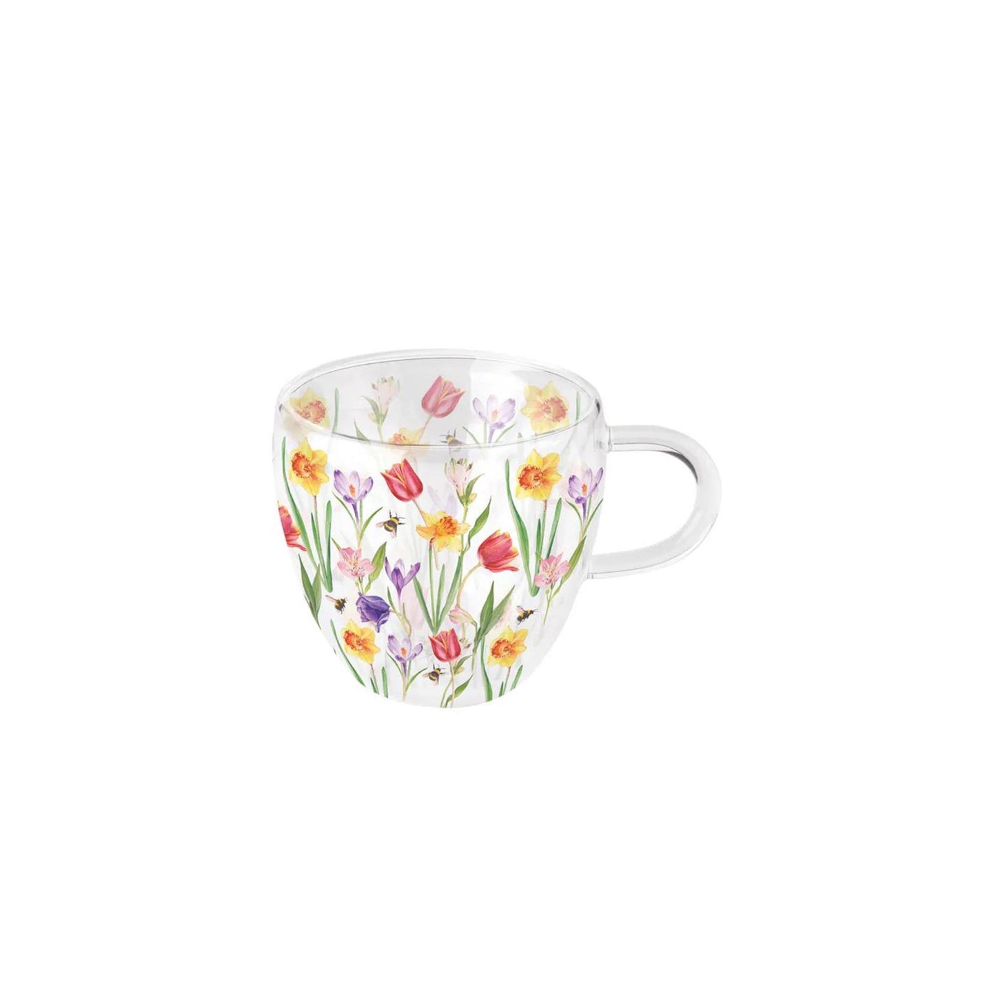 Ambiente doppelwandiges Glas 0,2l Blumen im Frühling