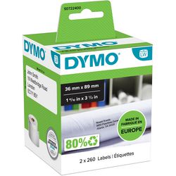 Dymo Etiketten Etikettenschreiber ft 89 x 36 mm, weiß (2x 260 Stück)