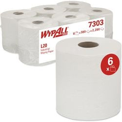 Tücher Wypall L20 Airflex 2-lagig weiß Packung 6 Stück