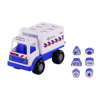Cavallino Toys Cavallino Police Lastwagen aus Eintopf mit 6 Blöcken, 26 cm