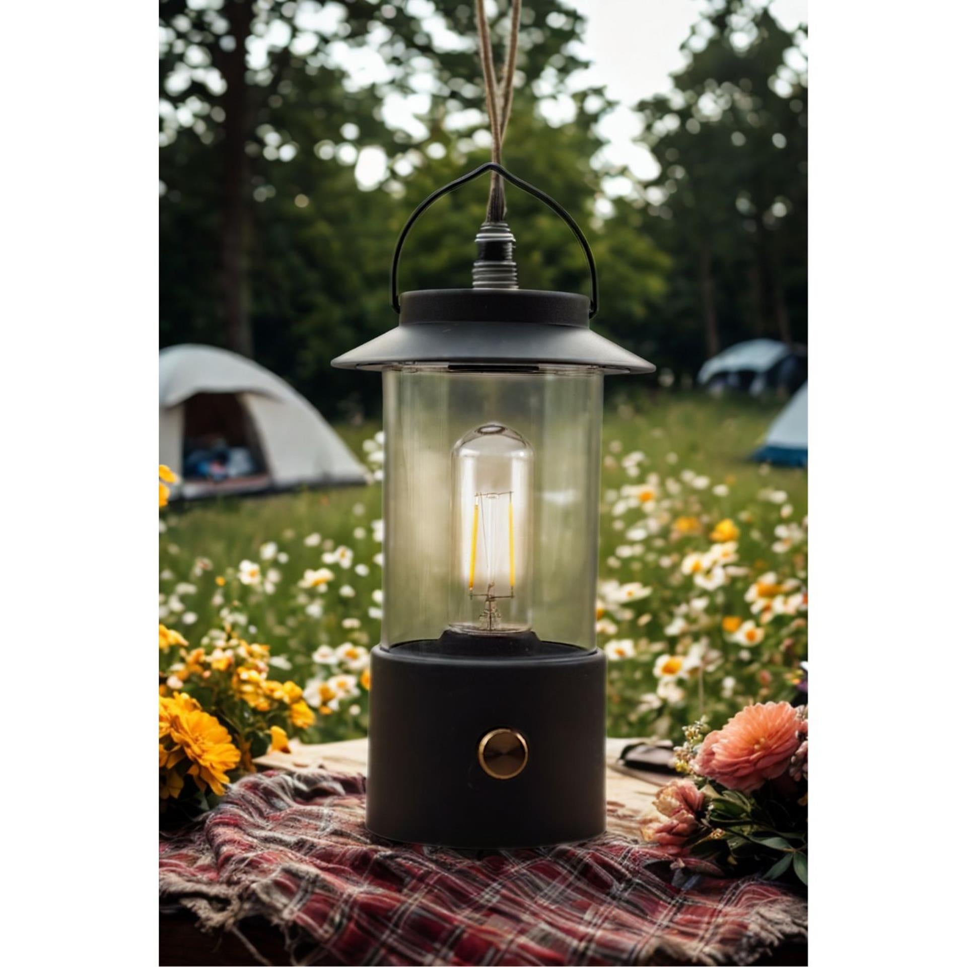 Anna's Collection LED-Laterne schwarz 24x9cm auf USB