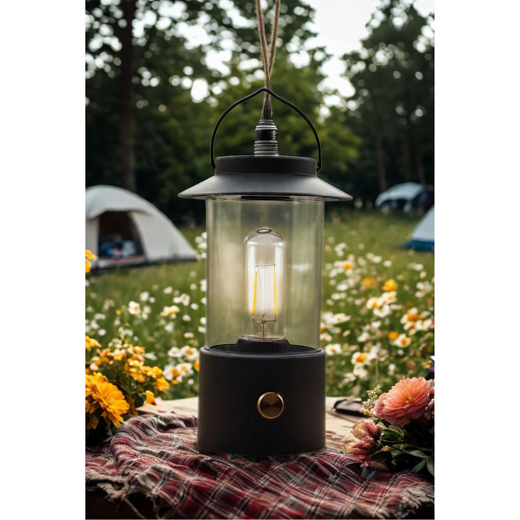 Anna's Collection LED-Laterne schwarz 24x9cm auf USB