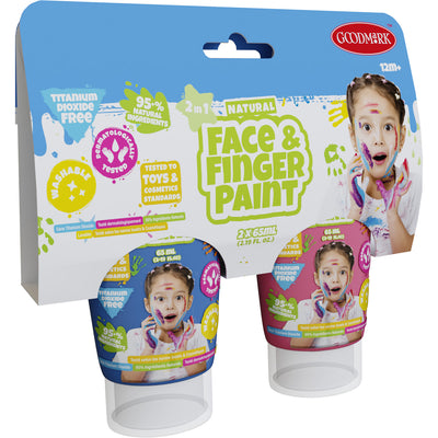 Boti natürlicher Gesichtsfingerpaintrohr blau und rosa, 2x65ml
