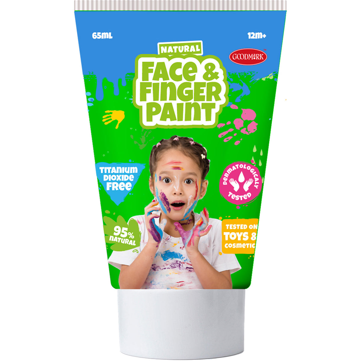 Boti natürlicher Gesichtsfingerpaintrohr grün und gelb, 2x65ml