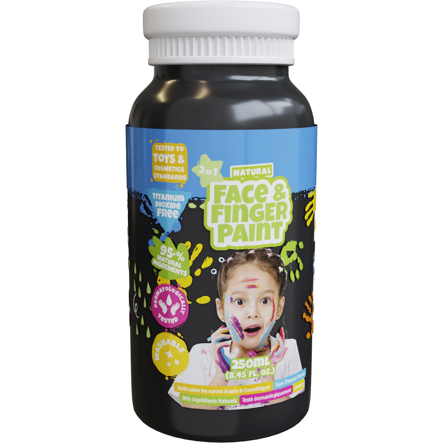 Boti Natural Fingerpaint Flasche schwarz, 250 ml