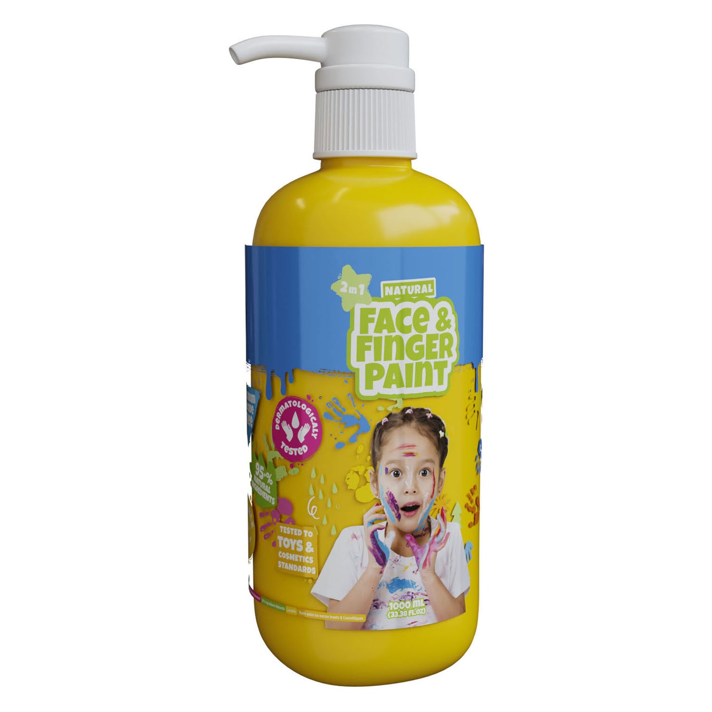 Boti natürliche Gesichtsfingerpaintflasche mit Pumpe gelb, 1l