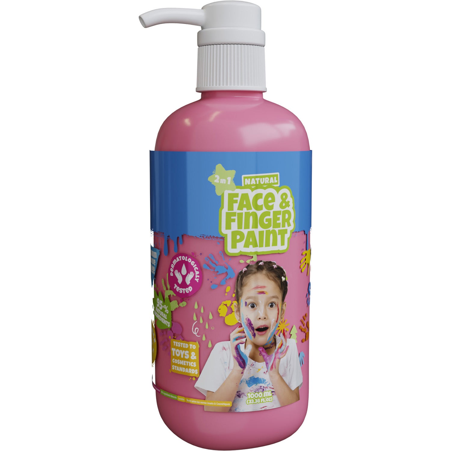 Boti natürliche Gesichtsfingerpaintflasche mit Pumpe Pink, 1l