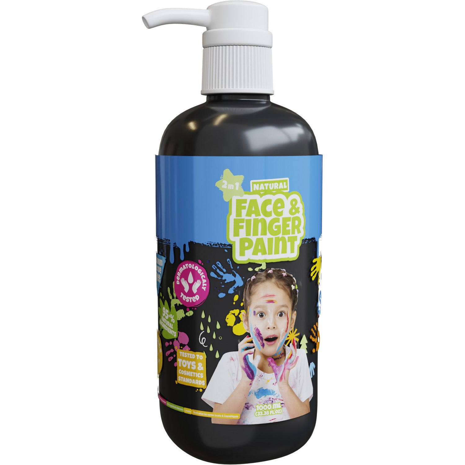 Boti natürliche Gesichtsfingerpaintflasche mit Pumpe schwarz, 1l