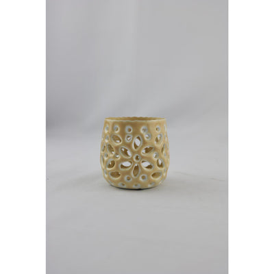 Mansion Atmosphäre Teelichthalter Beige 8x8x7cm