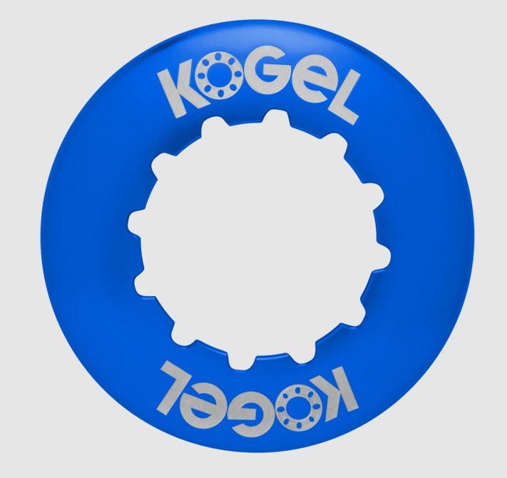 Kugel-Sicherungsring, Centerlock-kompatibler Rotor-Sicherungsring, innenliegend, blau