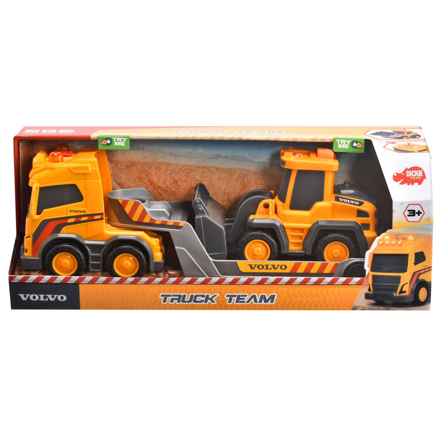Volvo Truck Team mit Bagger