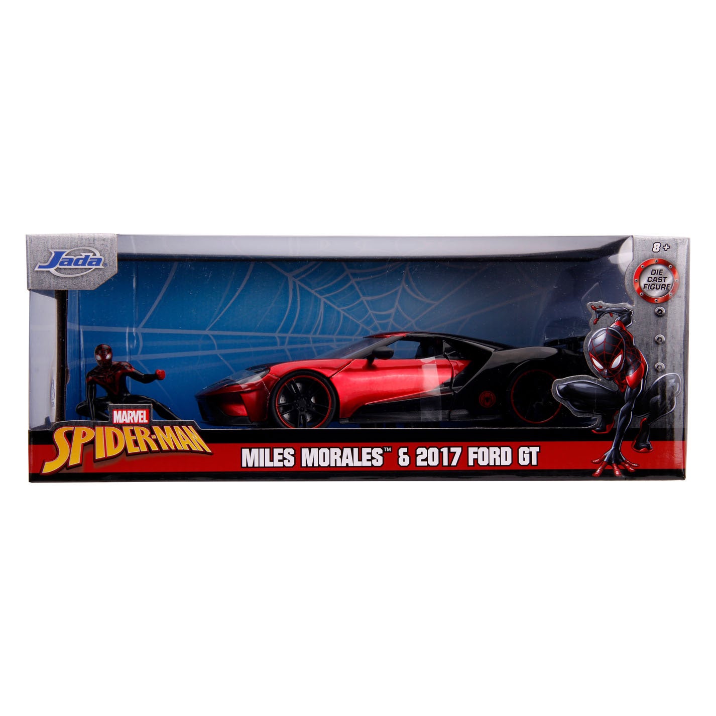 Jada Marvel Miles Morales Spiderman mit 2017 Ford GT Auto 1:24