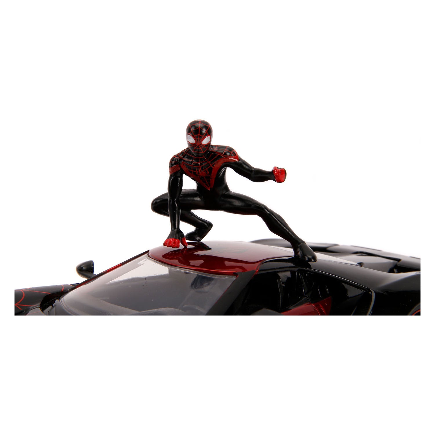 Jada Marvel Miles Morales Spiderman mit 2017 Ford GT Auto 1:24