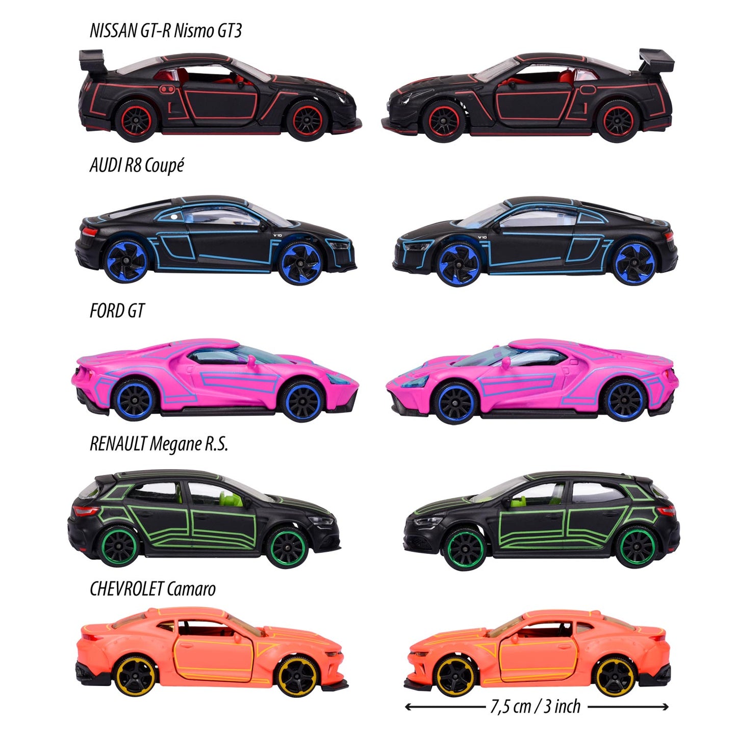 Majorette Light Racers Cars Giftpack, 5st.