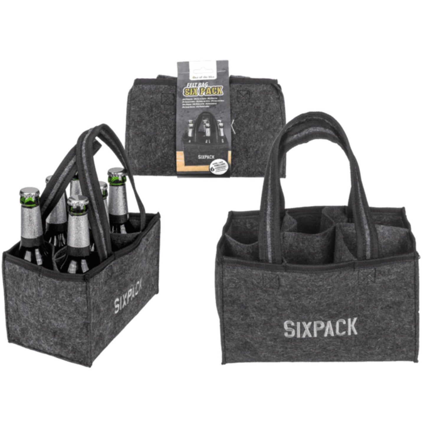 Ootb Bierflaschenhalter aus Filz im Sixpack