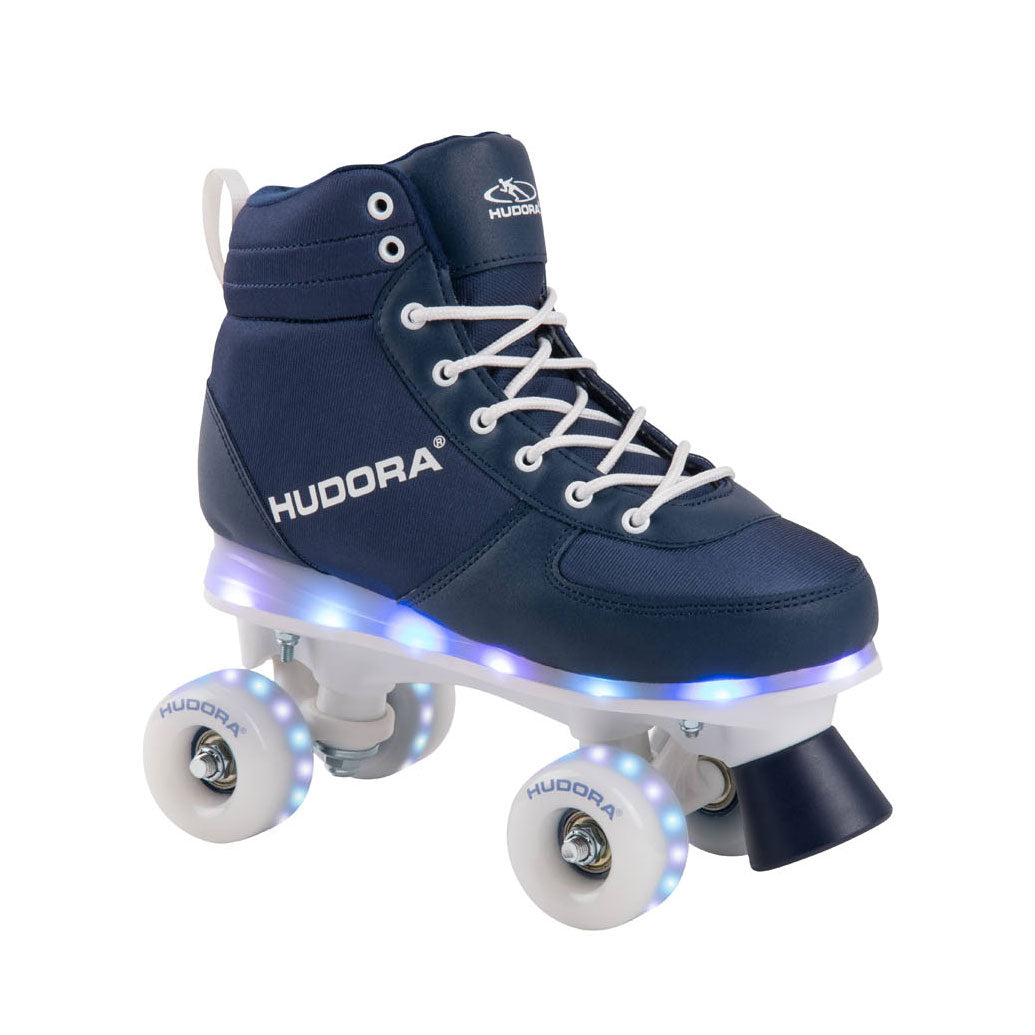 Hudora Roller Skates Blau mit LED, Größe 31-32