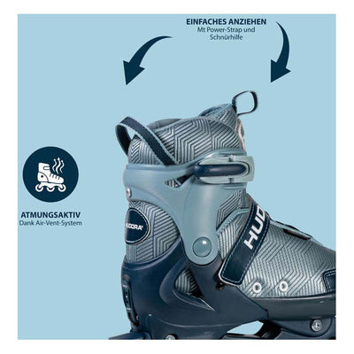 Hudora Skeelers Leon 2.0 Ozeanblau, Größe 33-36