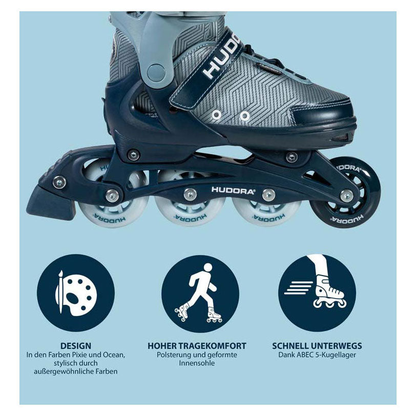 Hudora Skeelers Leon 2.0 Ozeanblau, Größe 33-36