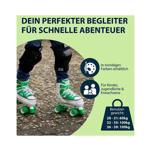 Hudora Roller Skating Sneaker Green, Größe 36-39