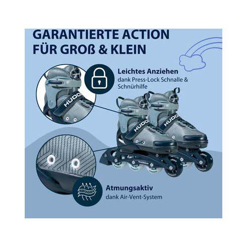 Hudora Inline Skeelers Leon 2.0 Ozean, Größe 37-41