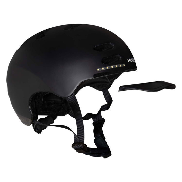 Hudora Skaterhelm mit Kleidung und LED Schwarz, Größe S (53-55 cm)