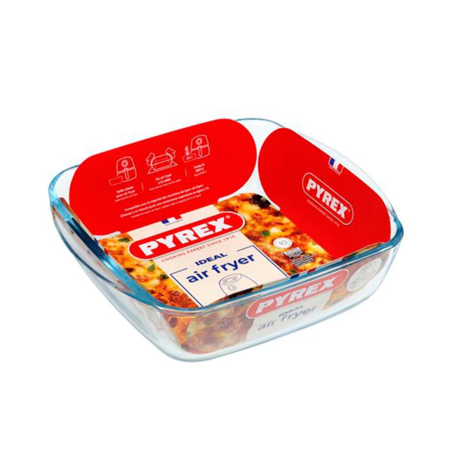 Pyrex Heißluftfritteusen-Auflaufform 25x22x7 cm quadratisch | 2 Stk