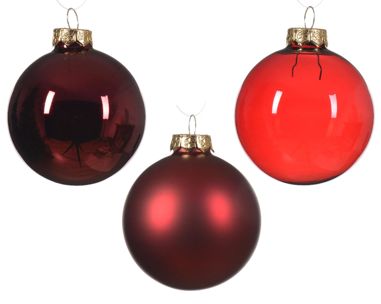 Decoris Weihnachtskugel-Set Glas Ochsenblut 21-teilig