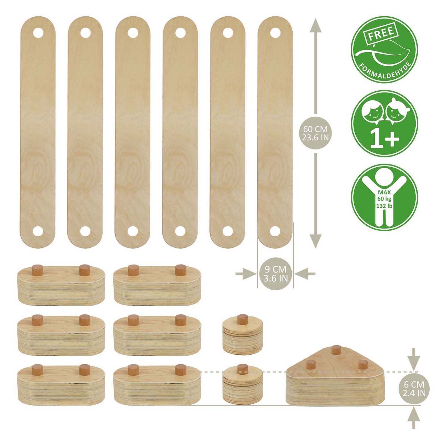RC-Holzwaage-Set, 15-teilig.