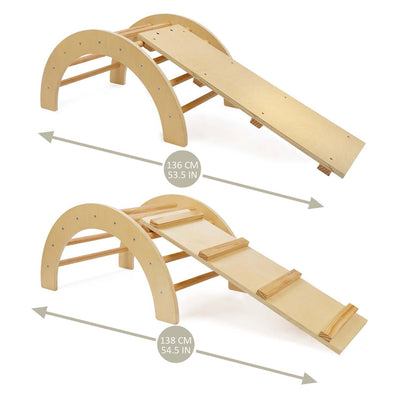 Kletterbogen aus Holz mit Rutschenset