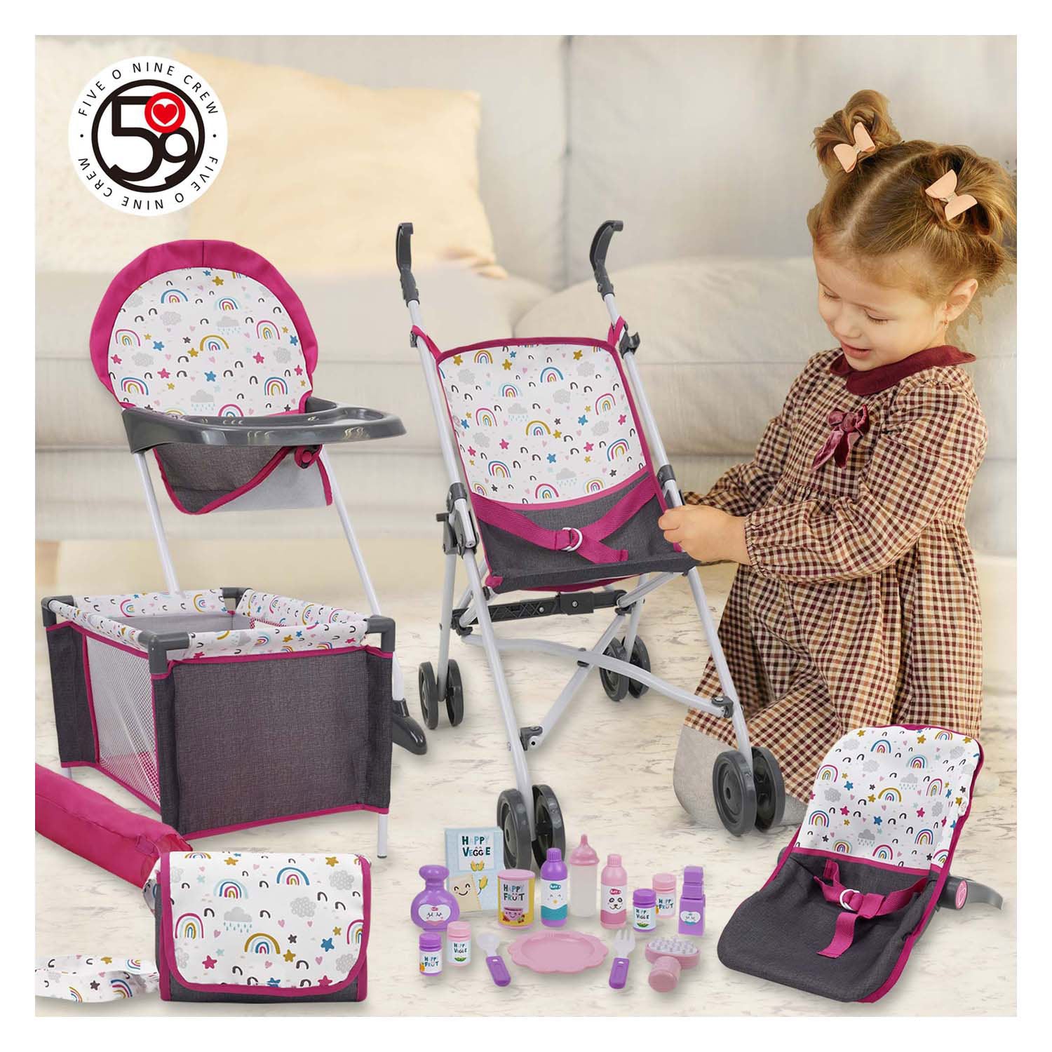 Dolls Play Set REGENBOOG, 21DLG.
